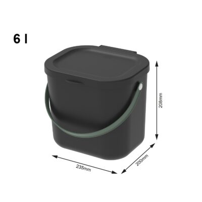 Rotho Kompost Mülleimer Albula 6l, Black kaufen