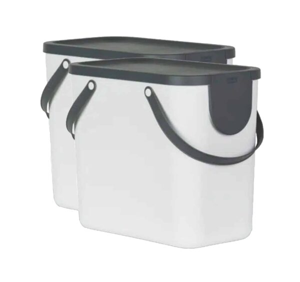 2er-Set: Rotho Recycling Müllsystem Albula 25l, White